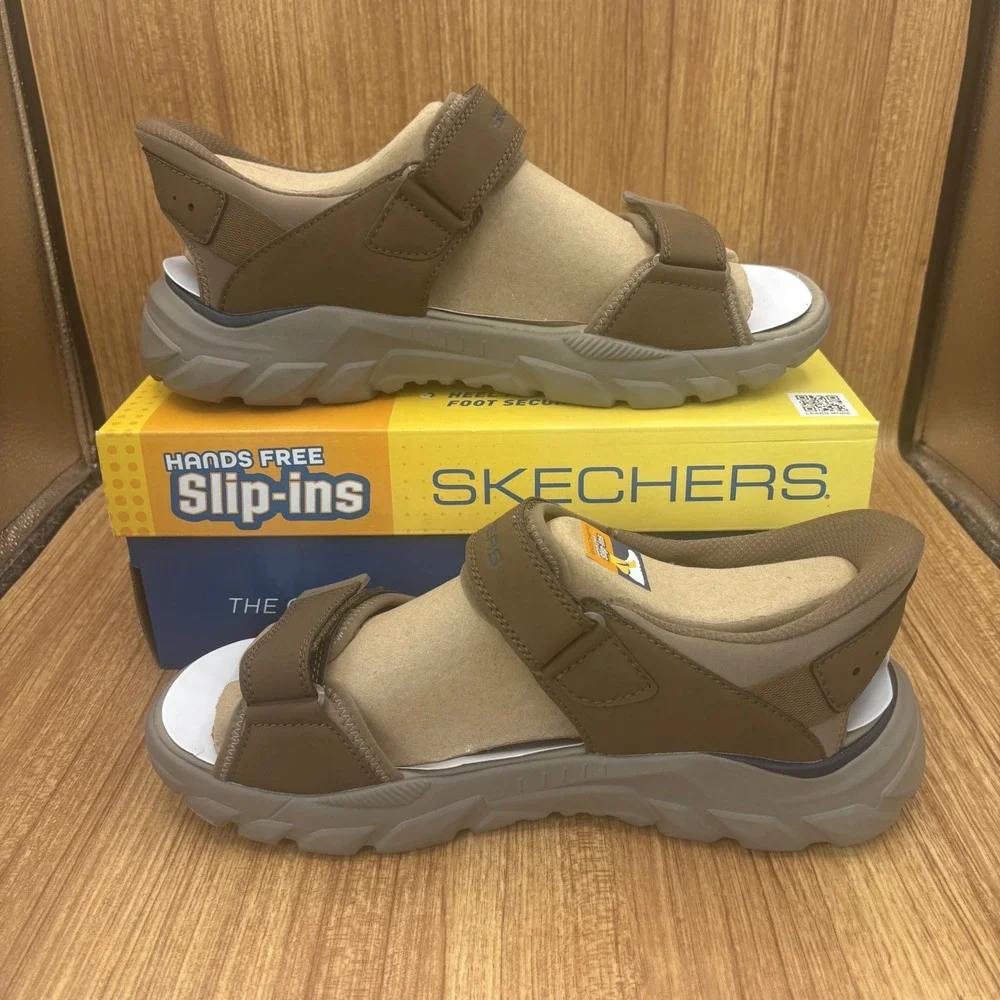 New Skechers Santoro SD-Craken Sandals Mens 12 Brown Hands Free Slip-ins 205812